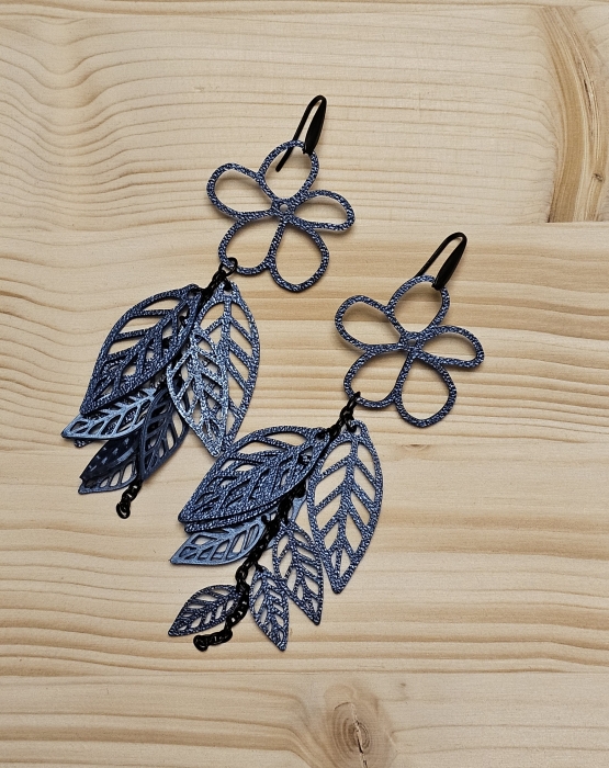 Earrings &quot;Flower of Wind&quot; - blue